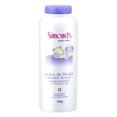 Imagen de SIMONDS BABY RELAX LAVANDA MANZANILLA TALCO VEGETAL 200 G.