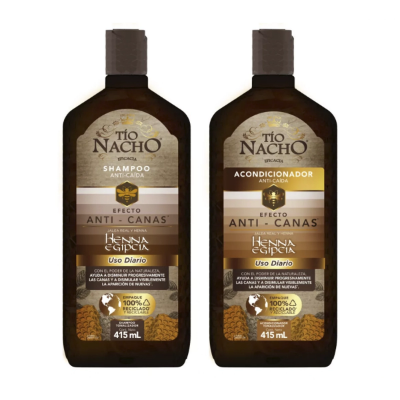 Imagen de TIO NACHO PACK SHAMPOO ANTI CANAS 415ML+ACONDIC. 415ML