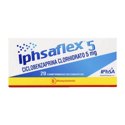 Imagen de IPHSAFLEX 5MG X 20 COMP. REC. (CICLOBENZAPRINA)