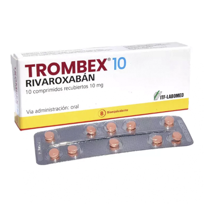 Imagen de TROMBEX 10 MG 10 COMPRIMIDOS RECUBIERTOS [BE] (RIVAROXABAN)