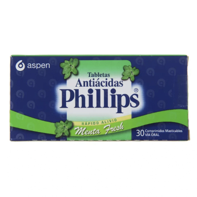 Imagen de PHILLIPS TABLETAS ANTIACIDAS MENTA 30 COMPRIMIDOS MASTICABLES