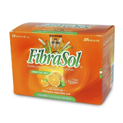 Imagen de Fibrasol 68 % naranja polvo suspensión oral x 18 sobres