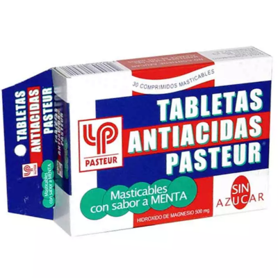 Imagen de TABLETAS ANTIACIDAS PASTEUR 500 MG 30 COMPRIMIDOS MASTICABLES (MAGNESIO HIDROXID