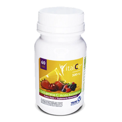 Imagen de VITALCE 500 MG SABOR FRUTOS ROJOS 60 COMPRIMIDOS MASTICABLES (VITAMINA-C)