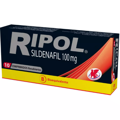 Imagen de RIPOL 100 MG 10 COMPRIMIDOS RECUBIERTOS [BE] (SILDENAFIL)