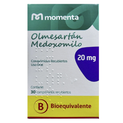 Imagen de OLMESARTAN MEDOXOMILO [BE] 20 MG 30 COMPRIMIDOS RECUBIERTOS